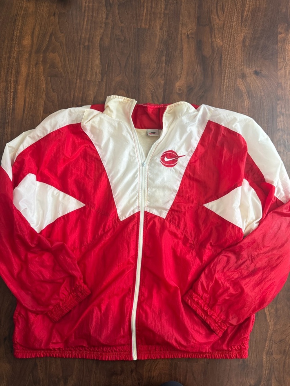 Vintage Nike 90d Red and White Windbreaker Jacket